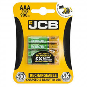 JCB AAA 4Pk Battery Rechargable