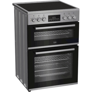 Beko 60cm Double Oven Electric Cooker – Silver